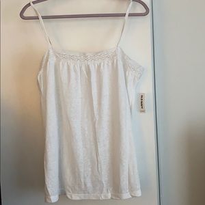 Old Navy Tank Top Lace Large White NWT